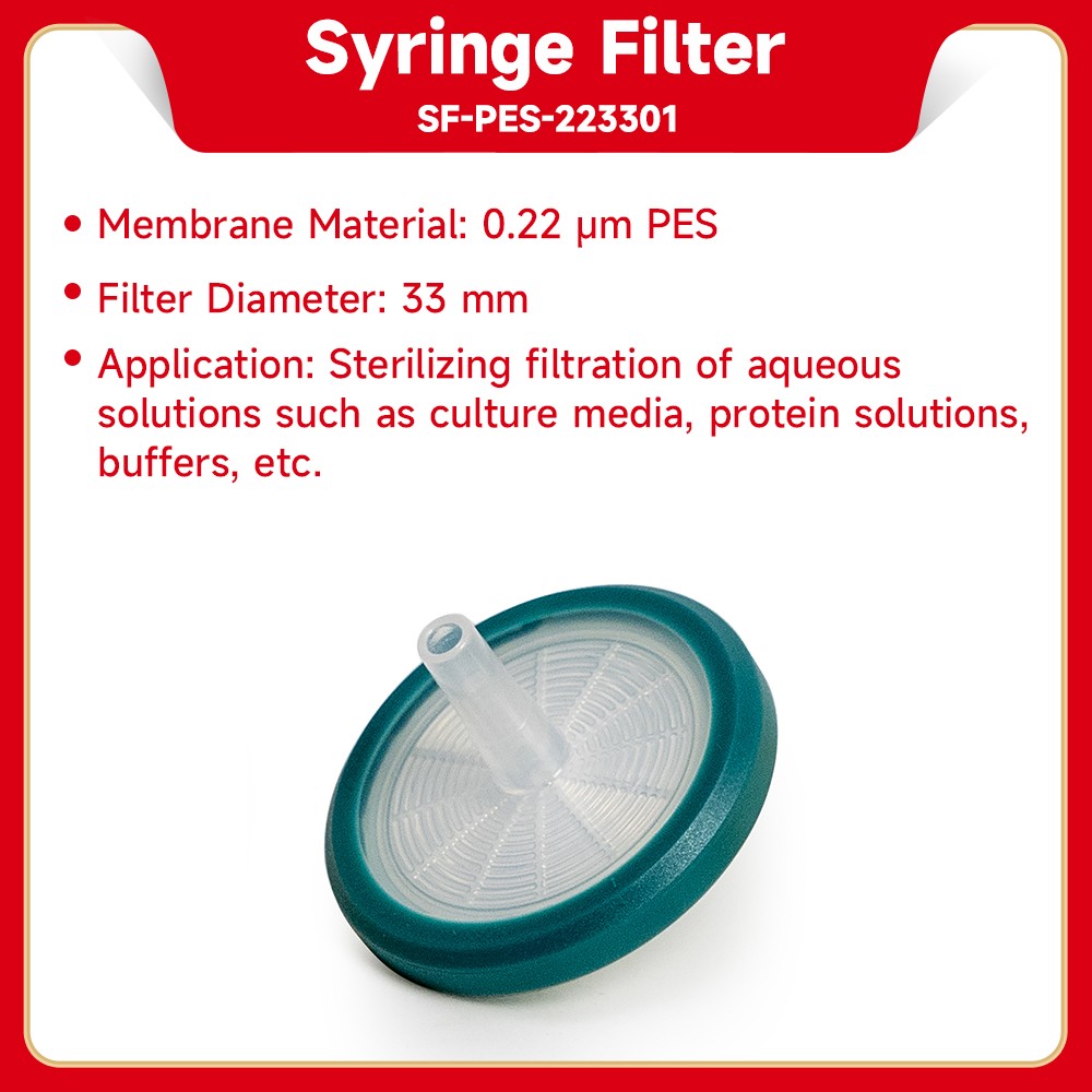 0.22μm PES Sterile Syringe Filter 33mm Individual Packed