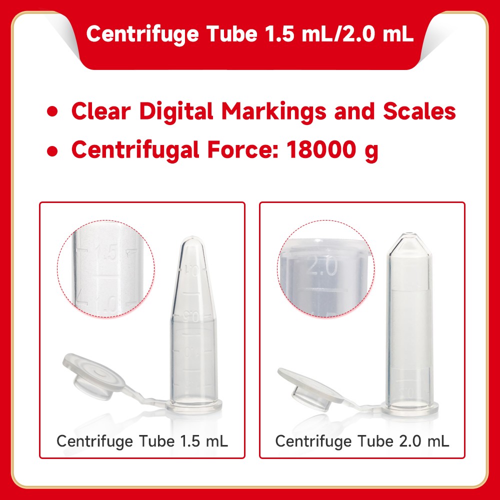 1.5ml Centrifiuge Tube(EP tube,Conical Bottom, Bagged, Sterile, DNase&RNase Free