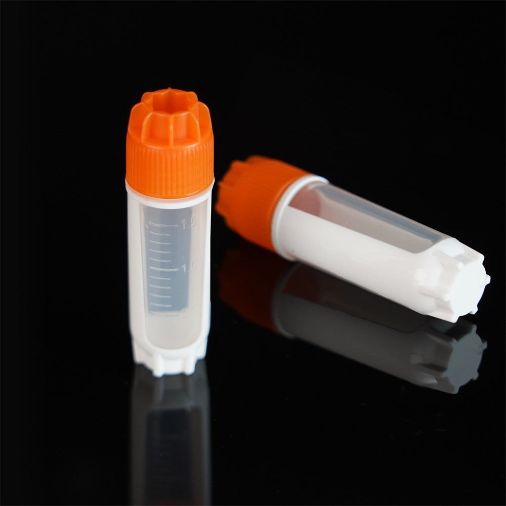 Cryogenic Vials 2ml Cryo Tubes with Silicon Ring, External Thread