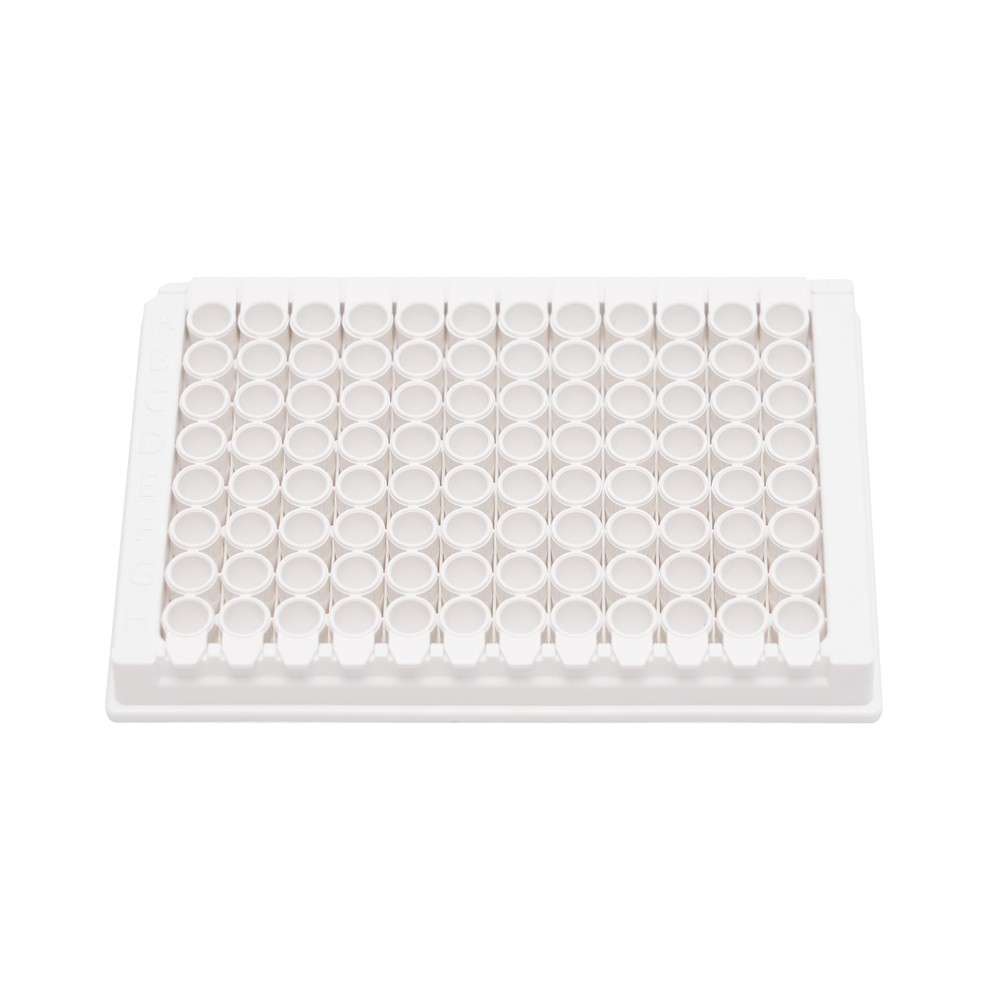 96 WELL MICROPLATES（8-strip x12,White, F-Bottom, with black cover）10/pk